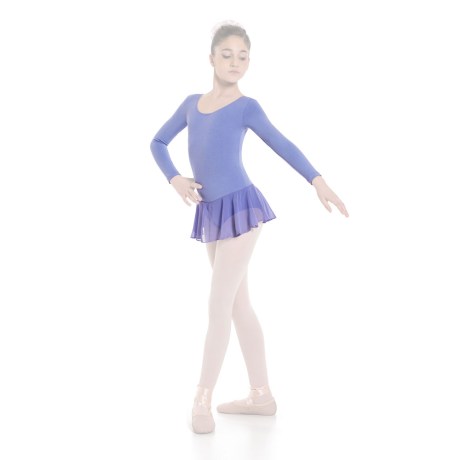 Girls Short Sleeved Leotard With Skirt, Lycra Matt Glicine