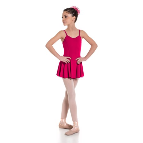 Girls Camisole Princess Seam Leotard With Skirt, Meryl Diva