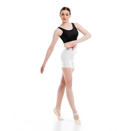 Female Waist Band Fitted Short, Cotton - Elastane, White