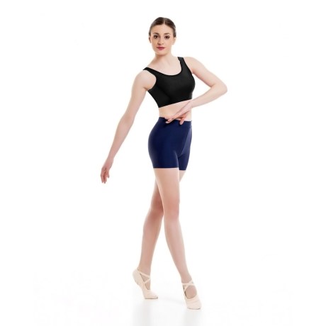 Female Waist Band Fitted Short, Cotton - Elastane, Navy Blue