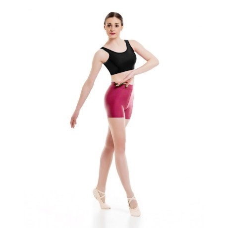 Female Waist Band Fitted Short, Cotton - Elastane, Watermelon Pink