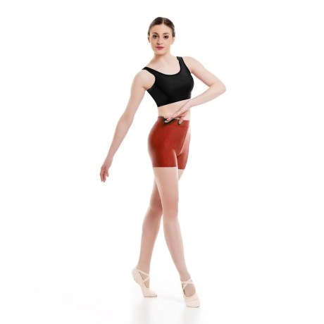 Female Waist Band Fitted Short, Cotton - Elastane, Masai Red