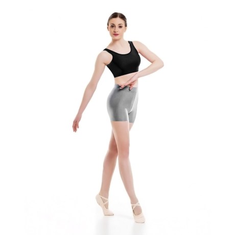 Female Waist Band Fitted Short, Cotton - Elastane, Light Grey