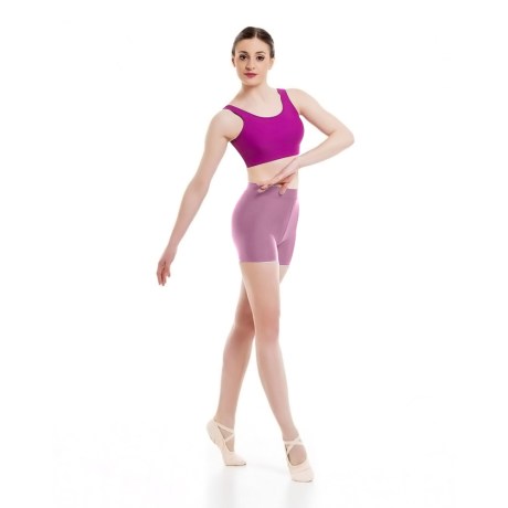 Female Waist Band Fitted Short, Lycra Matt, Cameo