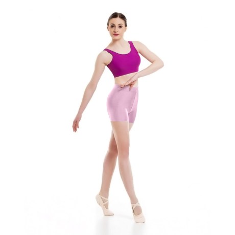 Female Waist Band Fitted Short, Lycra Matt, Light Pink