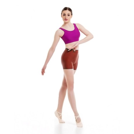 Female Waist Band Fitted Short, Lycra Matt, Masai Red