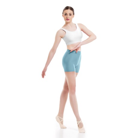 Girls Waist Band Fitted Short, Lycra Matt, Ciprian Blue