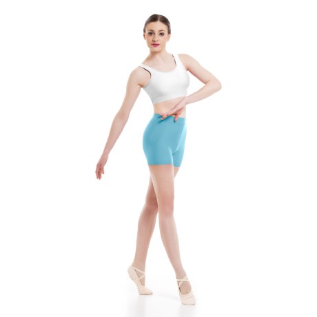 Girls Waist Band Fitted Short, Cotton - Elastane Ciprian Blue
