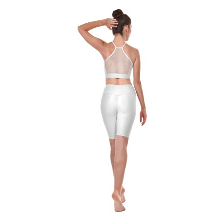 Female Active Fitted Bike Shorts Medium, Lycra Matt White