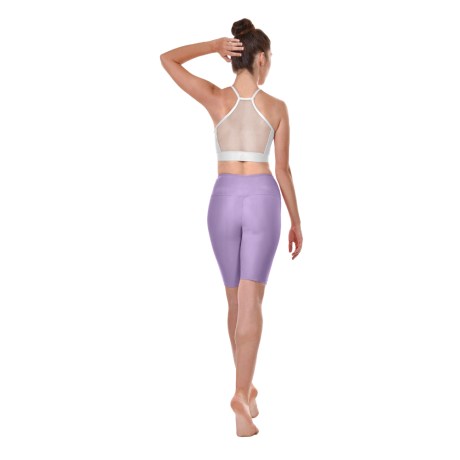 Female Active Fitted Bike Shorts Medium, Cotton - Elastane Lilac