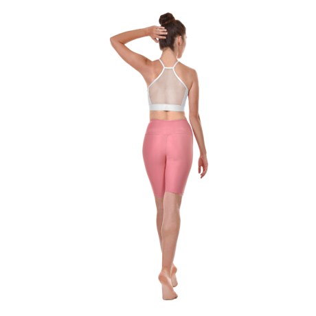 Female Active Fitted Bike Shorts Medium, Lycra Matt Soft Pink