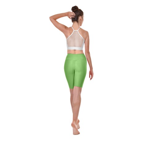 Female Active Fitted Bike Shorts Medium, Cotton - Elastane Kiwi