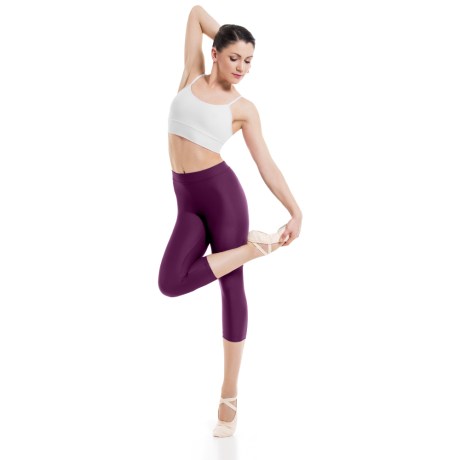 Female Waistband Fitted Capri Leggings, Lycra Matt Burgundy