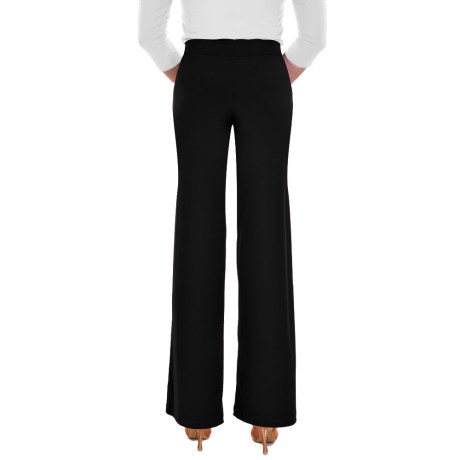 Female Waistband Fitted Straight Leg Pant, Super Jersey Black