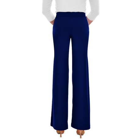 Female Waistband Fitted Straight Leg Pant, Super Jersey Electric Blue