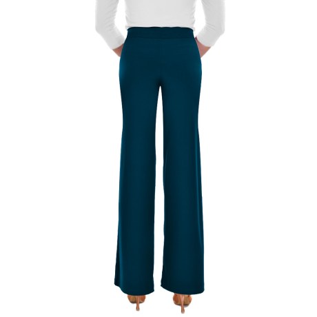  Female Waistband Fitted Straight Leg Pant, Super Jersey Petrol