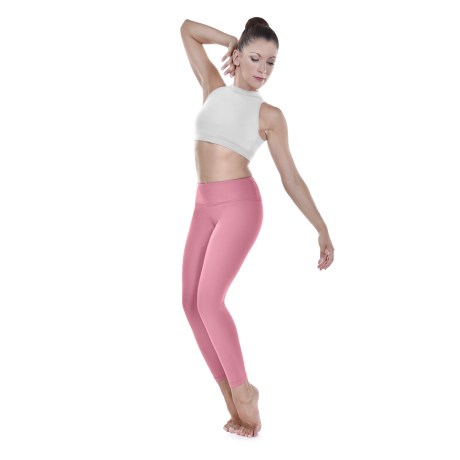 Female Active Fitted Ankle Legging, Lycra Matt Soft Pink