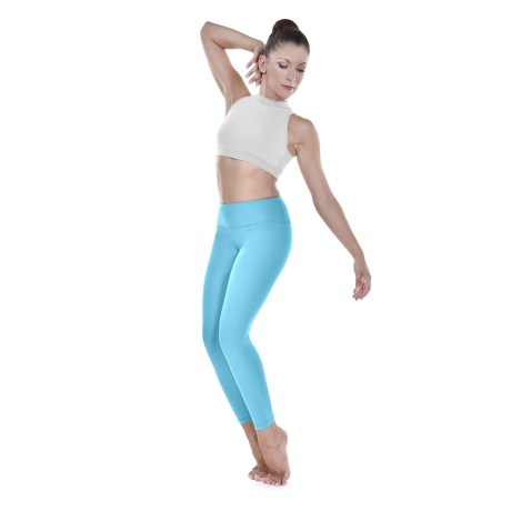 Female Active Fitted Ankle Legging, Cotton - Elastane Ciprian Blue