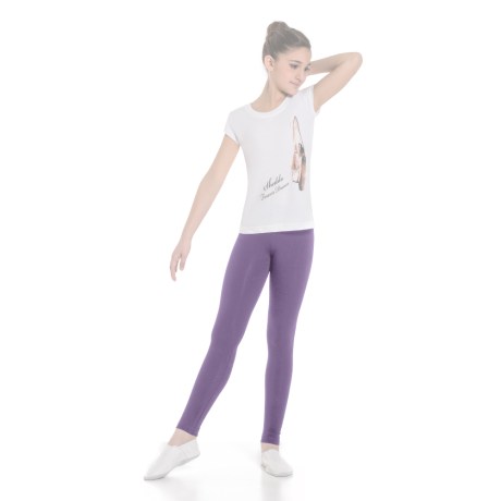 Girls Fitted Ankle Legging, Cotton - Elastane Lilac