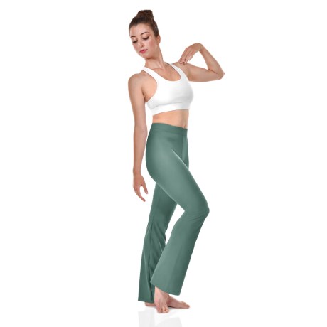 Female Low Waist Fitted Jazz Pants, Lycra Matt Army