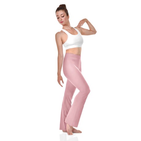 Female Low Waist Fitted Jazz Pants, Lycra Matt Soft Pink