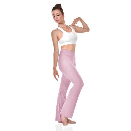 Female Low Waist Fitted Jazz Pants, Cotton - Elastane Light Pink