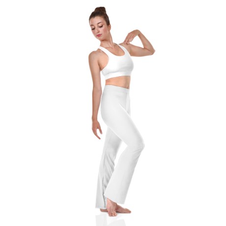 Female Low Waist Fitted Jazz Pants, Lycra Matt White