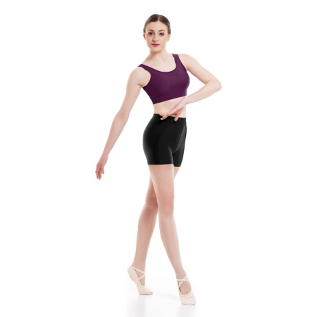 Girls Tank Crop Top, Lycra Matt Burgundy