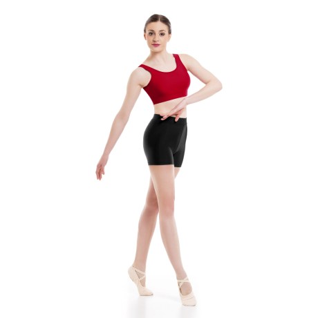 Girls Tank Crop Top, Lycra Matt Masai Red