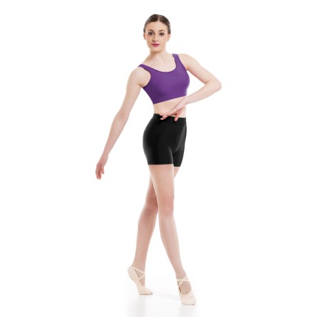 Girls Tank Crop Top, Cotton Elastane, Purple