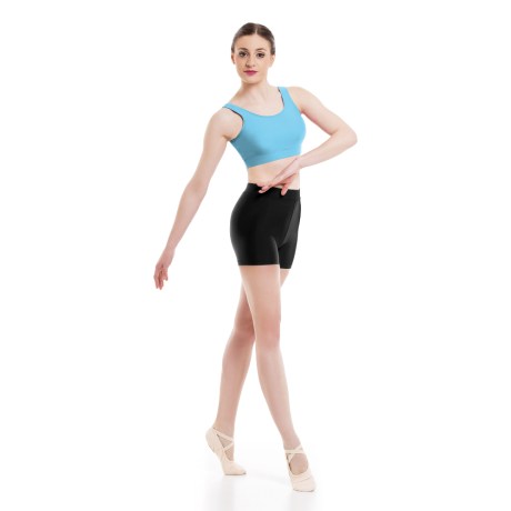 Girls Tank Crop Top, Cotton Elastane, Ciprian Blue