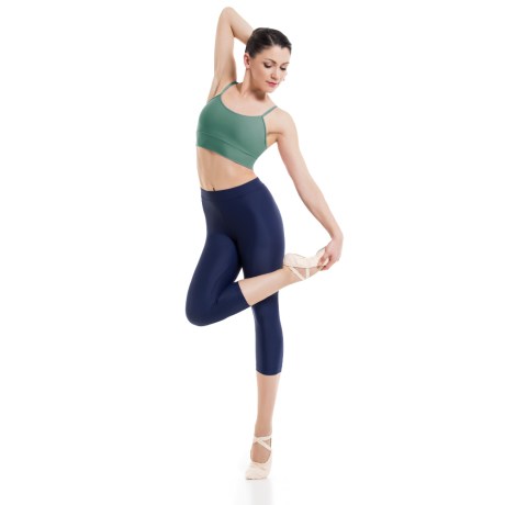 Female Camisole Crop Top With Yoke, Lycra Matt Army