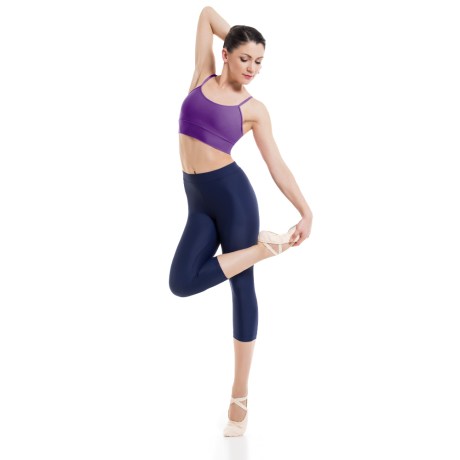 Female Camisole Crop Top With Yoke Cotton - Elastane Purple