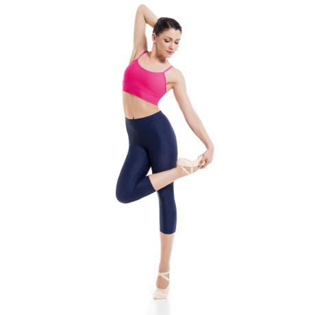 Female Camisole Crop Top With Yoke Cotton - Elastane Fuchsia
