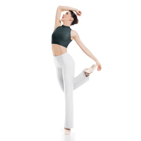 Girls Turtle Neck Sleeveless Crop Top With Keyhole Back, Cotton - Elastane Frozen