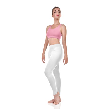 Female Tank Crop Top Criss Cross Back Straps With, Lycra Matt Soft Pink