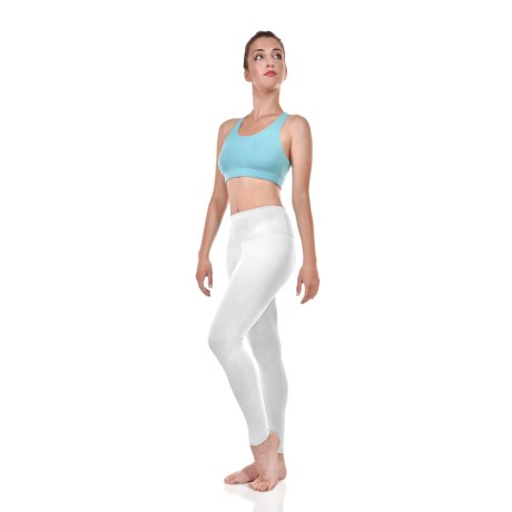 Female Tank Crop Top Criss Cross Back Straps With, Lycra Matt Ciprian Blue