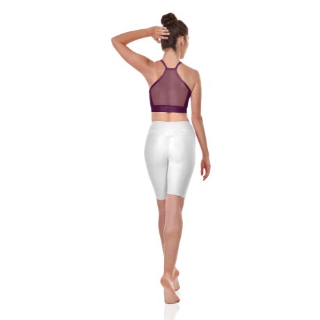 Female Camisole Crop Top Mesh Back Panel, Lycra Matt Burgundy