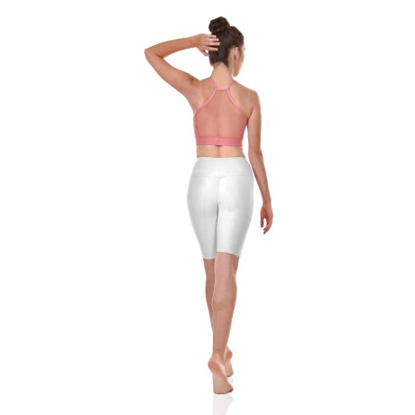 Female Camisole Crop Top Mesh Back Panel, Lycra Matt Soft Pink