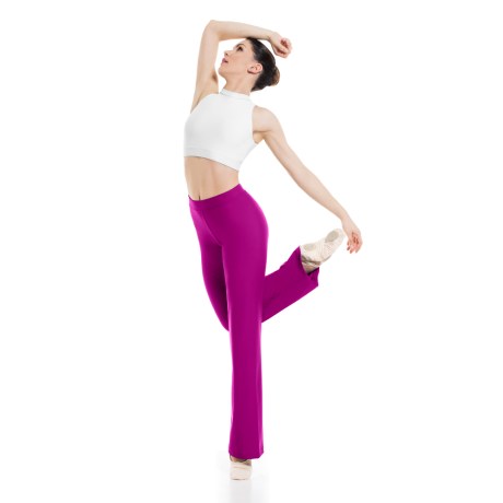 Female Straight Leg Pants with Elastic Waist Band, Meryl Bachata