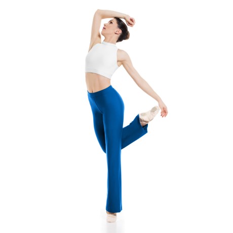 Female Straight Leg Pants with Elastic Waist Band, Meryl Geyser