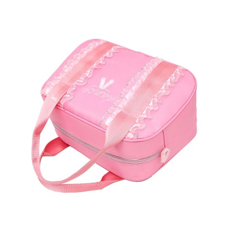 Children's Duffel -Hand or Shoulder- Dance Bag with Pink Silver Tulle