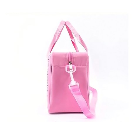 Children's Duffel -Hand or Shoulder- Dance Bag with Pink Silver Tulle