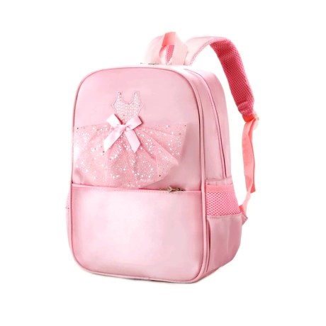 Children's Tutu Strass Backpack with Front Pocket and Side Pouches