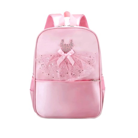 Children's Tutu Strass Backpack with Front Pocket and Side Pouches