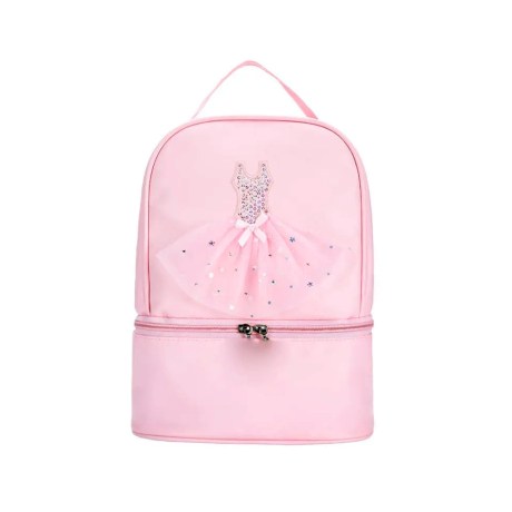 Children's Tutu Strass Backpack with Secondary Compartment for Shoes