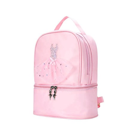 Children's Tutu Strass Backpack with Secondary Compartment for Shoes