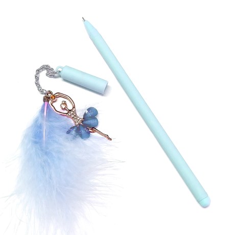 Ballerina Feather Ballpen, Light Blue