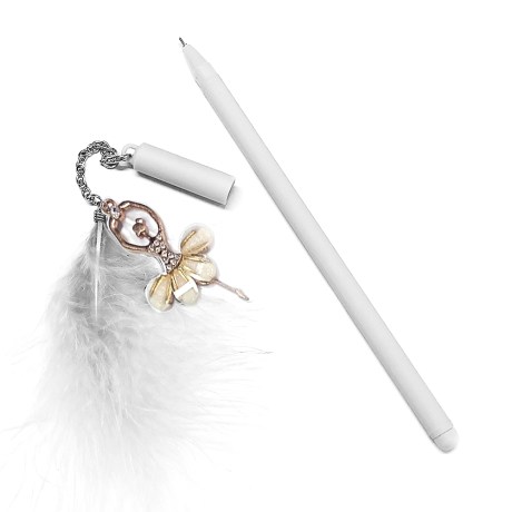 Ballerina Feather Ballpen, White