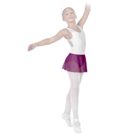 Girls Classic Ballet Skirt with Elasticated Waistline, Tulle Stretch, Violet